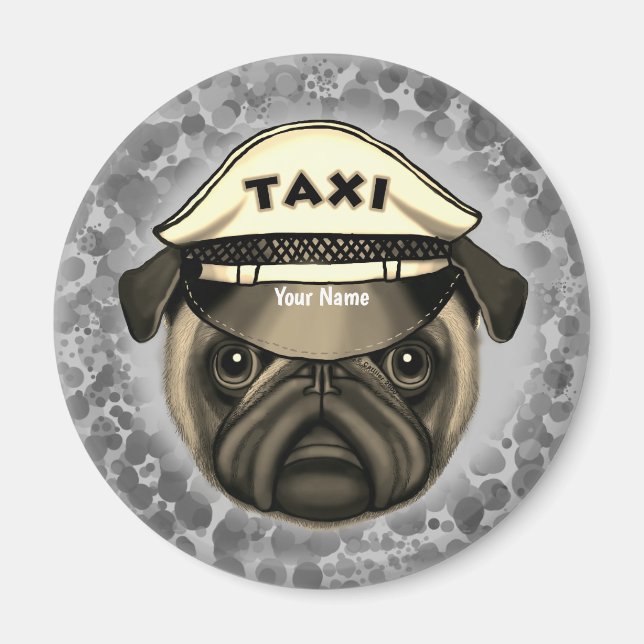 Pug Taxi  Magnet (Front)