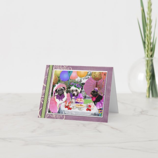 Pug Tea Party Card (Front)