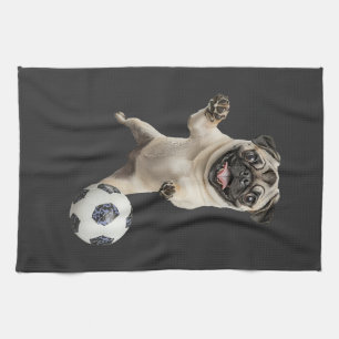 Pug tea towel