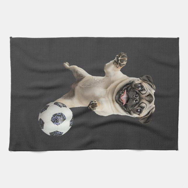 Pug   tea towel (Horizontal)