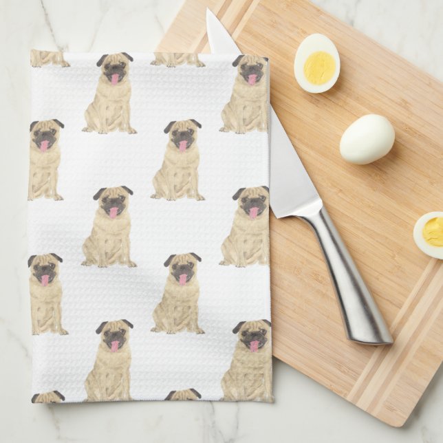 Pug Tea Towel (Quarter Fold)