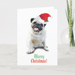 Pug themed Merry Christmas! card