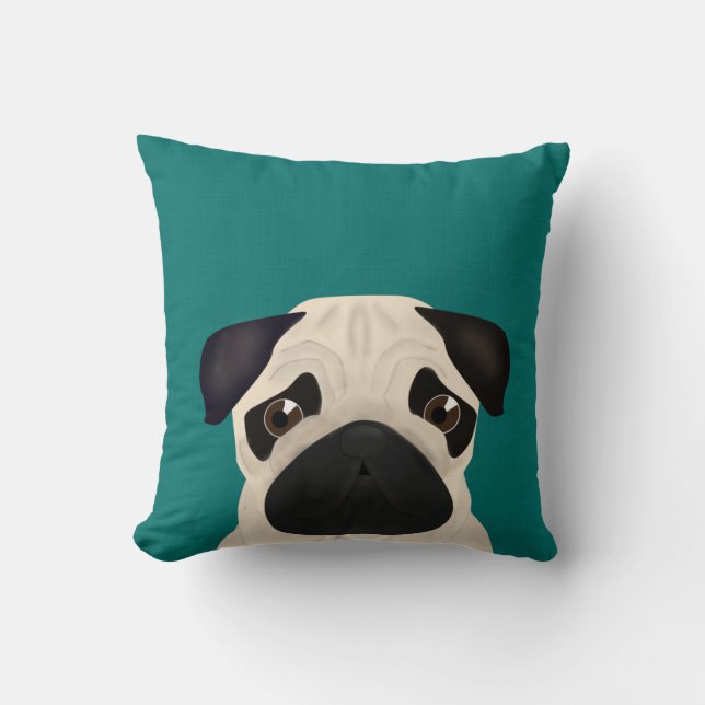 Pug Throw Pillow (Front)