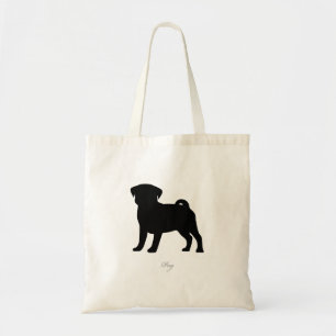 Pug Tote Bag (black version 2)