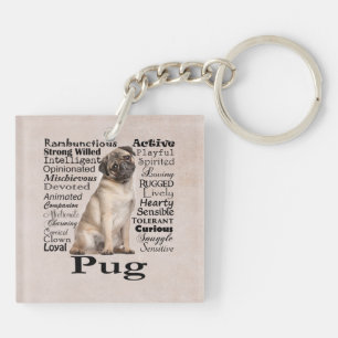 Pug Traits Keychain