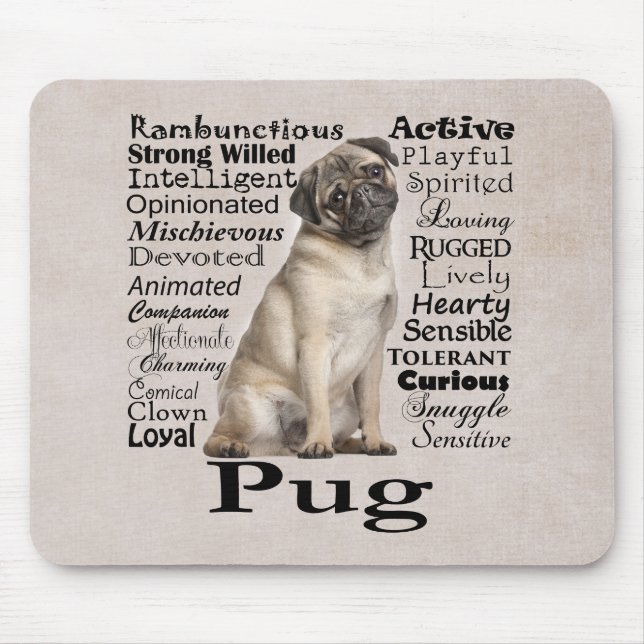 Pug Traits Mousepad (Front)