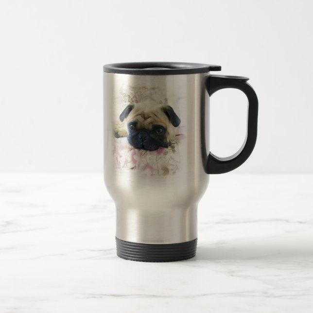 Pug Travel Mug (Right)