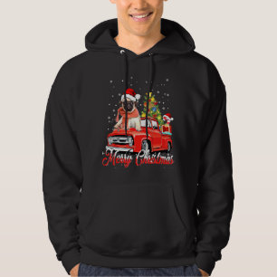 Pug Trucker Merry Christmas Hoodie