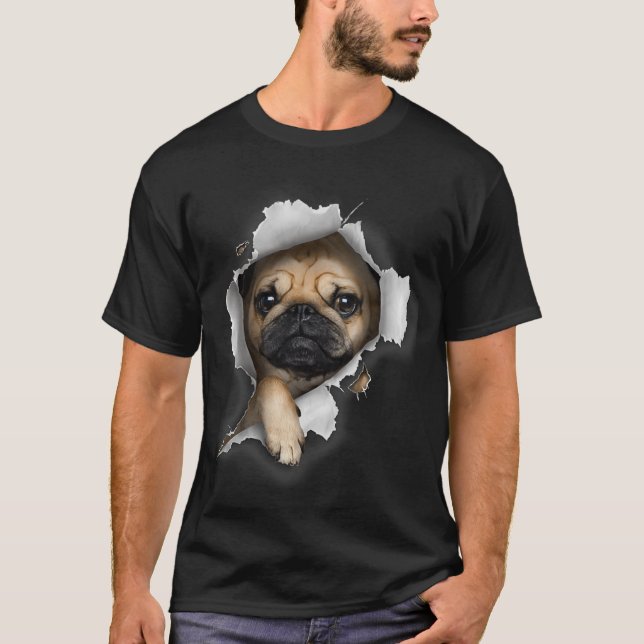 Pug Tshirt, Pug T , Cute Pug Puppy , Pug Pullover  (Front)