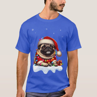 Pug Ugly Christmas Pug With Christmasree friend T-Shirt
