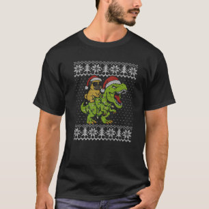Pug Ugly Christmas Sweater Pug Riding Dinosaur Xma