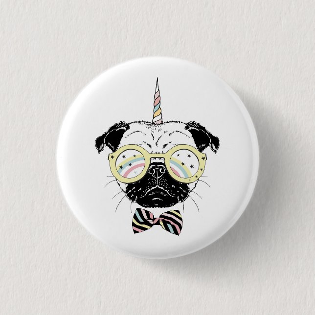 Pug Unicorn | Be Unique 3 Cm Round Badge (Front)