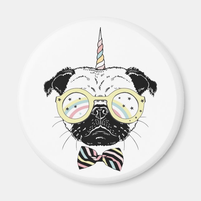 Pug Unicorn | Be Unique Magnet (Front)
