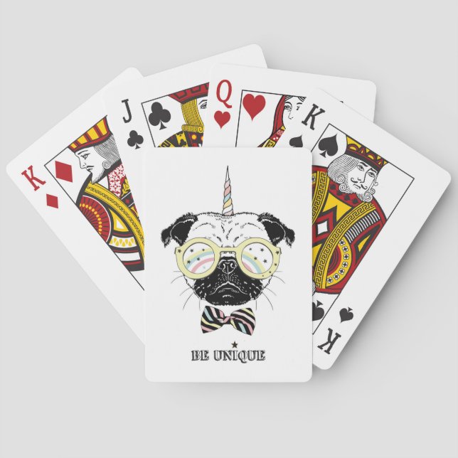 Pug Unicorn | Be Unique Playing Cards (Back)