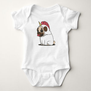pug unicorn dog animal puppy baby bodysuit