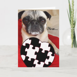 Pug Valentine Holiday Card