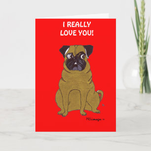Pug Valentine's Day Greeting Card