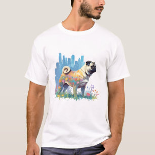 Pug Vector Art Animal In The Majestic Nature Wild T-Shirt