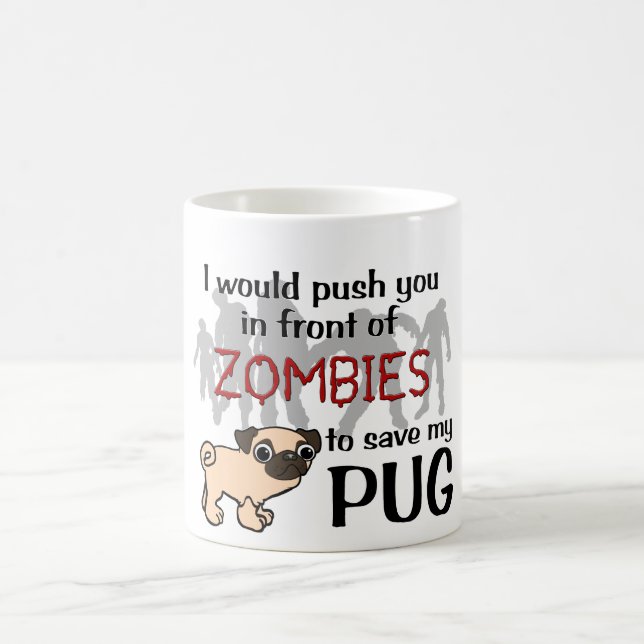 Pug vs Zombies Coffee Mug (Center)