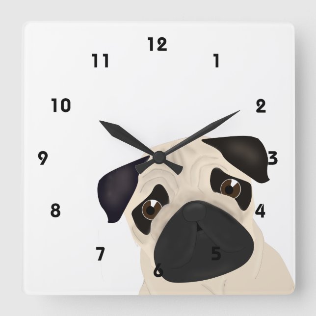 Pug Wall Clock (Front)