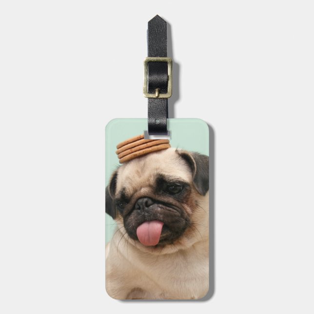 Pug Wants Treats Luggage Tag (Front Vertical)