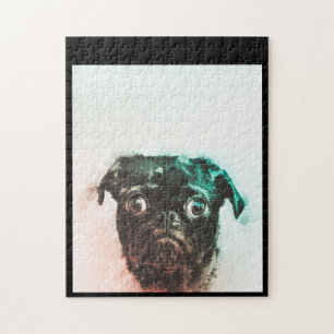 Pug Watercolor   Cute Pug Dog Art Watercolor Jigsaw Puzzle