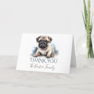 Pug Watercolor Thank You Card