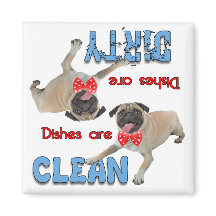 Pug Wearing A Bow Tie Dishwasher Magnet