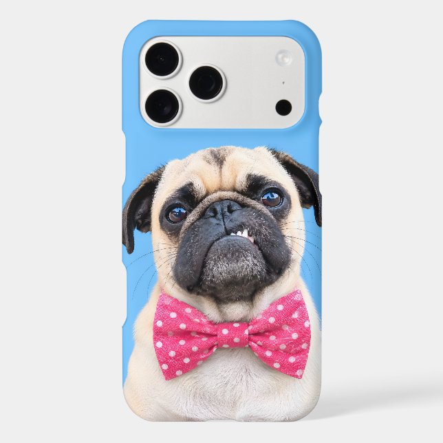 Pug Wearing Pink Bow (Back)