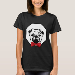 Pug Wearing Red Bowtie Handsome Dog Breed 932 T-Shirt