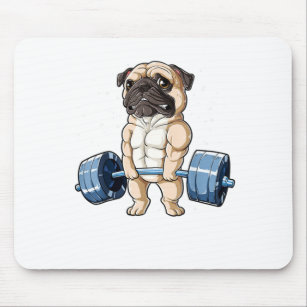 Pug Weightlifting Funny Deadlift Men Fitness Gym Mouse Mat