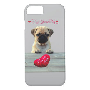 Pug Wishing Happy Valentine's day iPhone 7 iPhone 8/7 Case