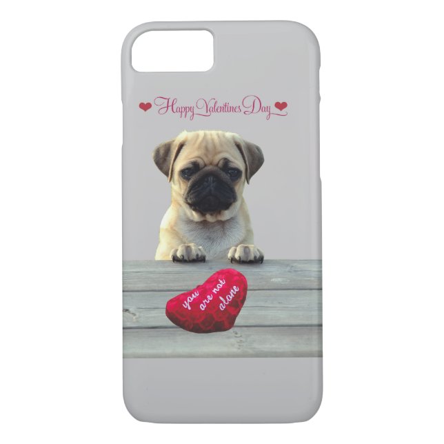 Pug Wishing Happy Valentine's day iPhone 7 Case-Mate iPhone Case (Back)