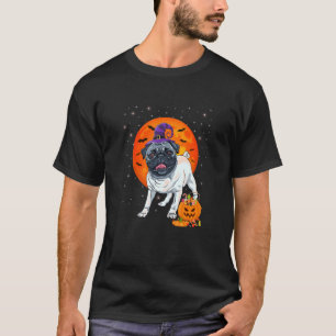 Pug Witch Halloween Dog Puppy Outfit Costume Trick T-Shirt