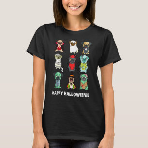 Pug Witch Hat Pumpkin Happy Halloween Halloween Pu T-Shirt