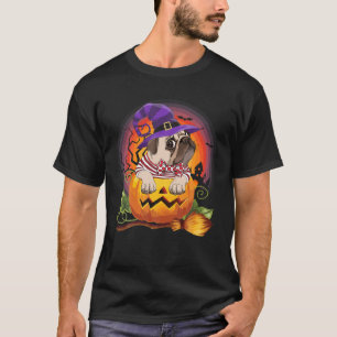Pug Witch Pumpkin Halloween Dog Lover Costume T-Shirt