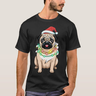 Pug With Christmas Lights T-Shirt