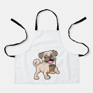 Pug with Coffee to go Apron