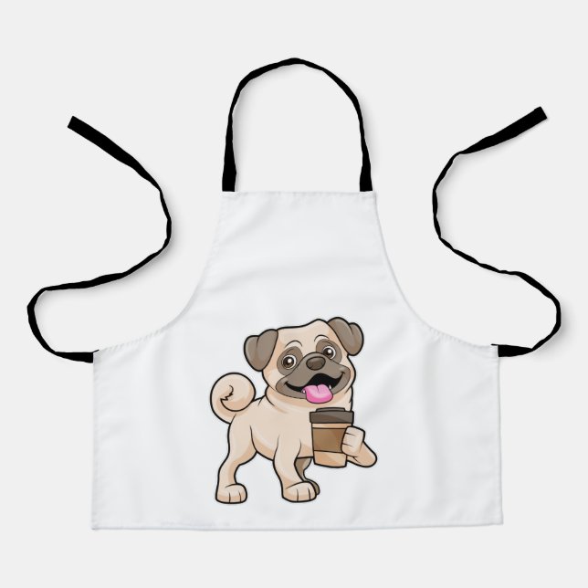 Pug with Coffee to go Apron (Front)