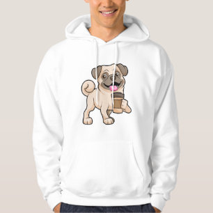 Pug with Coffee to go Hoodie