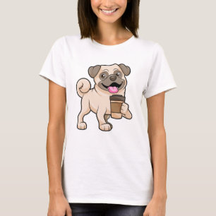 Pug with Coffee to go T-Shirt