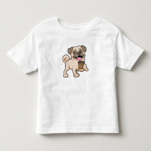 Pug with Coffee to go Toddler T-Shirt