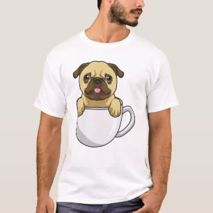 Pug with Cup of Coffee T-Shirt