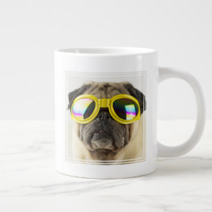 Pug with Goggles Large Coffee Mug