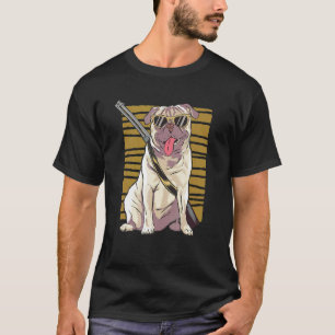 Pug With Gun Cool Animals Pet T-Shirt