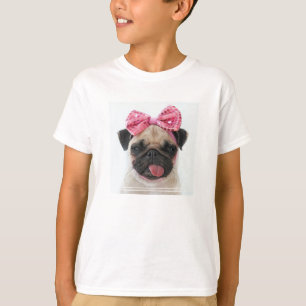 Pug with Pink Bow T-Shirt