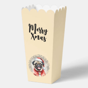Pug With Santa Claus Outfit - Christmas 1 Favour Box