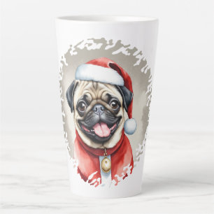 Pug With Santa Claus Outfit - Christmas 1 Latte Mug