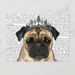 Pug With Tiara Postcard