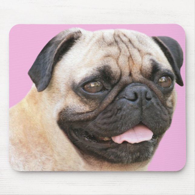 Pug With Tongue Sticking Out Mousepad (Front)